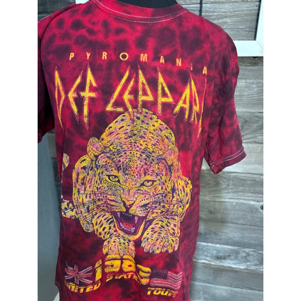 Def Leppard red gold tie dye tiger t shirt unisex size small - Picture 2 of 7